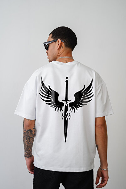 Butik Unisex Oversize τυπωμένο T-shirt με θέμα Sword Wing