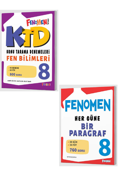 Fenomen Yayıncılık 8.Sınıf Fenomen KTD Fen Bilimleri Konu Tarama Denemeleri +...