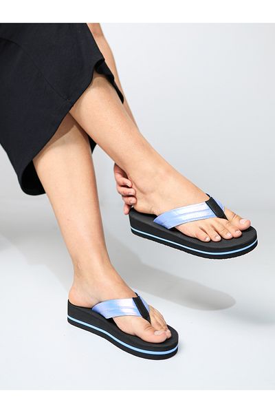 HANOX Viola Black Wedge Heel Women's Flip Flops Beach Slippers Flip Flops (4.5) cm