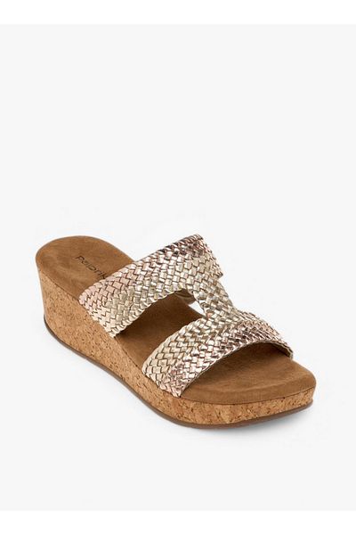 Paprika Textured Leather Slip-On Comfort Sandals