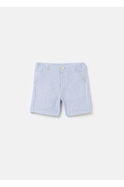 Ovs Striped Bermuda Shorts In Cotton
