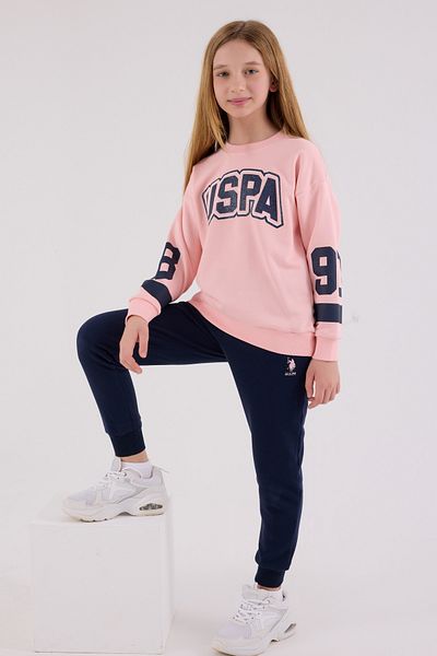U.S. Polo Assn. Σετ αθλητικής φόρμας με άδεια για κορίτσια κάτω από 2 τεμάχια