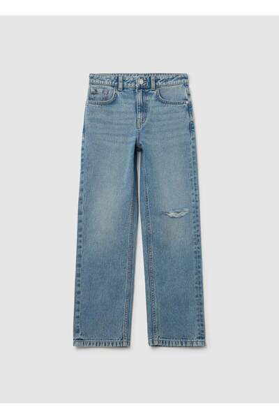 Ovs بنطال جينز مستقيم وممزق بخمسة جيوب