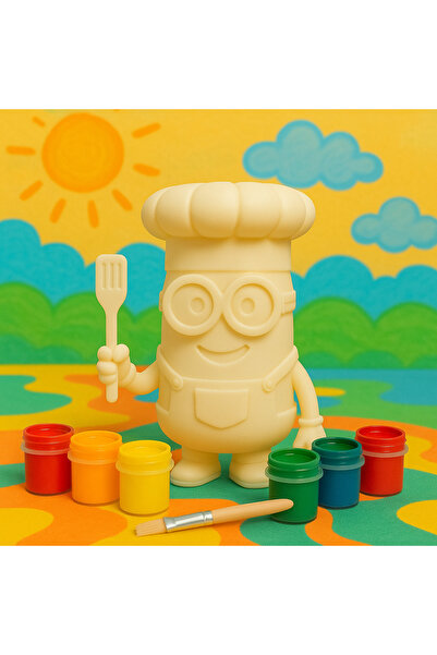 Boyanabilir Şef Figür – 3D Baskı, Spatula ve 6 Renkli Boya Seti ile Eğlenceli Aktivite!
