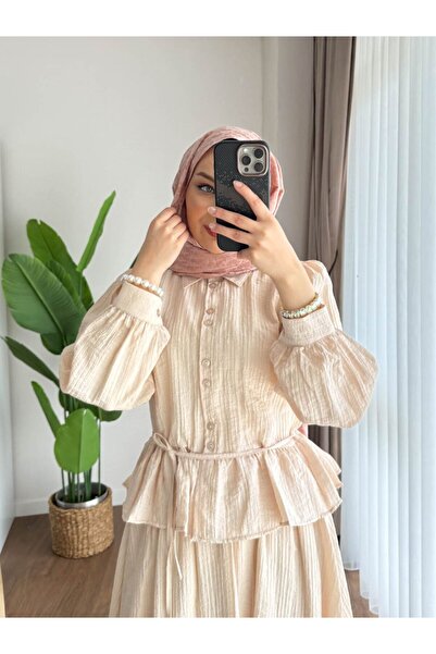 Chef d'atelier Women's Ruffled Summer Double Suit - Hijab Clothing Combination