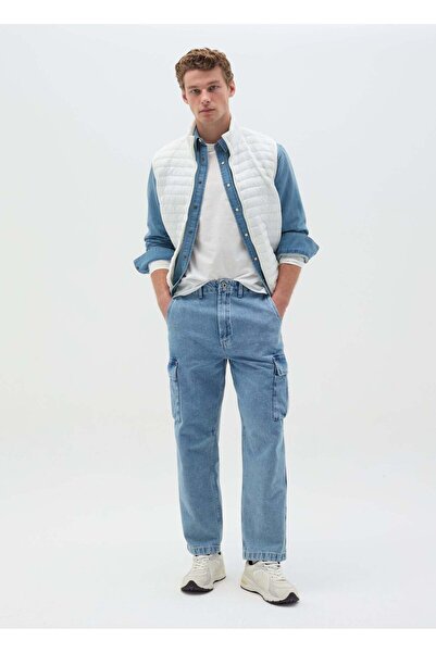 Ovs بنطال جينز كارغو مقاوم للغسيل الحمضي