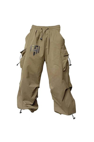 huitich Women's Retro Wide-Leg Workwear Pants High Waist, Quick-Dry, Khaki Size L