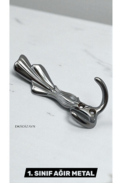 DKSDİZAYN LALE Portmanto Askı Vestiyer Duvar Dolap Elbise Askısı Krom Metal K...