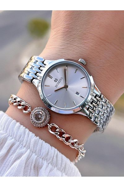 Homies Steel Cord 2 Years Warranty 30 Mt Water Resistant Women Wrist Watch+Bracelet Hm.06S01.1