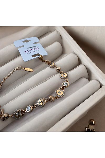İNN JEWELLERY Xuping Bracelet Tarnish-Free Antiallergic Dorical Heart Figured (2 Years Importer Guarantee)