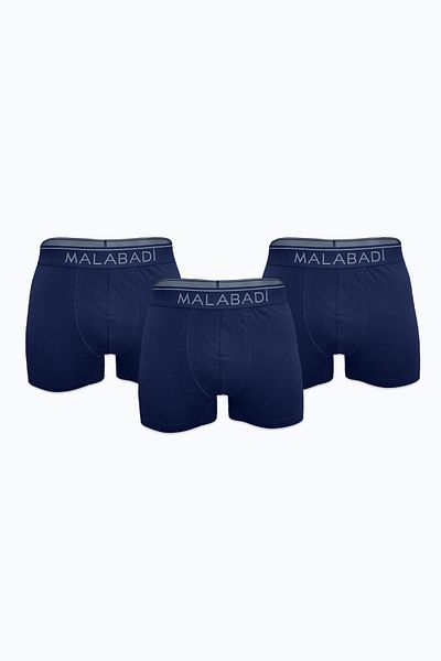 Malabadi Men's Navy Blue 3-Piece Premium Collection Modal Boxer 3m252