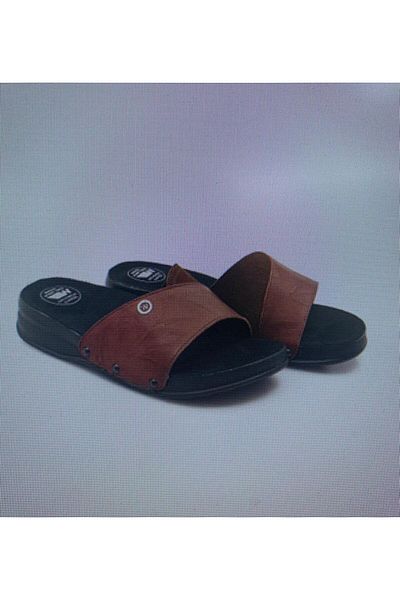 Wingmed Epiled Single Strap Khaki Leather Women's Orthopedic Slippers