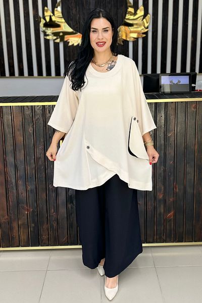 GÖKSEL Asymmetric Cutted Large Size Suit Stone