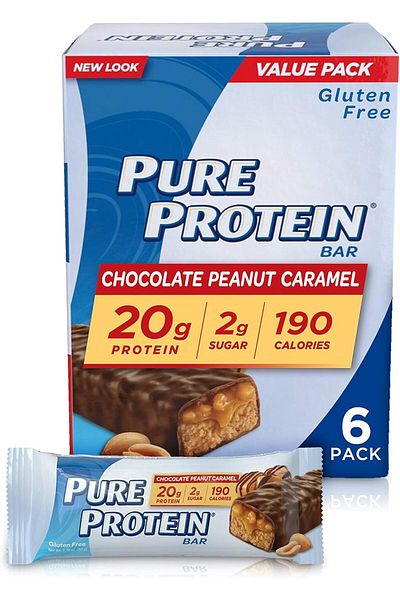 Pure Protein Chocolate Peanut Butter Bar (50 Grams x Box of 6pcs) - With 20g Protein + 200 Calories