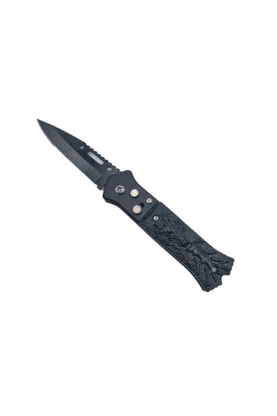 dalimag Briceag Cap in Flacari, Deschidere Automata, Prindere Curea, Otel, Negru, 16 cm,