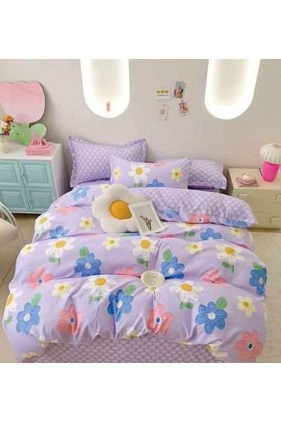 CHIRASO FINE Cotton Bedding Set, ELASTIC Sheet 180x200+25cm, Duvet Cover 200x230cm 4 Pillowcases