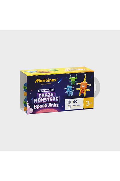 Marioinex Construction set, Crazy Monsters, Space Adventure, 60 pieces, Mini Waffles,