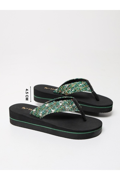 HANOX Talia Retro Wedge Heel Women's Flip Flops Beach Slippers Flip Flops (4.5) cm