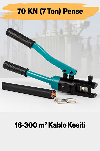 Badem10 Hidrolik Papuç Sıkma Pensesi 16-300 mm Kablo Kesiti 70 KN Profesyonel...