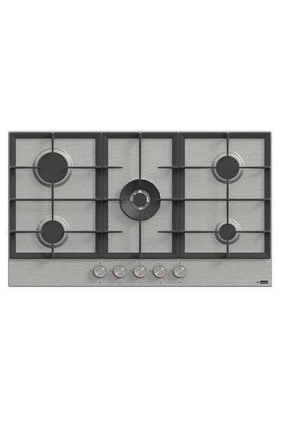 GL GENERAL 51x87cm Iron Cast 5 Burners Built in Gas Cooker, Auto Burn, Total Safety, Side keys, Easy to Clean