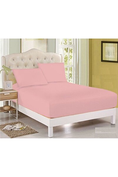 Pucioasa Husa pat tricot cu elastic saltea 160x200cm, roz