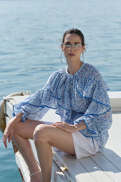 NUR KALAY COLLECTION FLOWER PATTERNED BLUZ