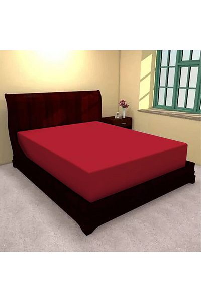 Pucioasa Knitted bed cover with elastic mattress 180x200cm, red