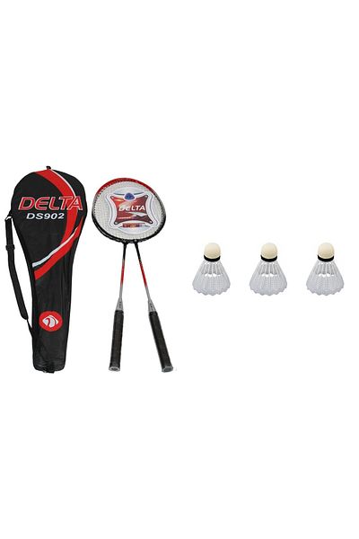 Delta Set of 2 Pieces Badminton Racket with Badminton Ball and Deluxe Badminton Bag for Couples