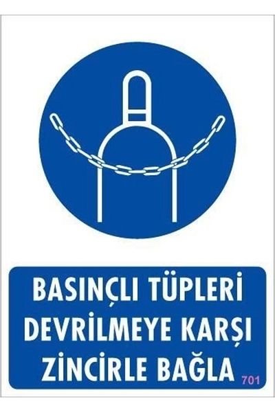 PRATİKOBA Warning Sign for Pressure Tubes Anti-Tip with Chain 25X35 Code: 701