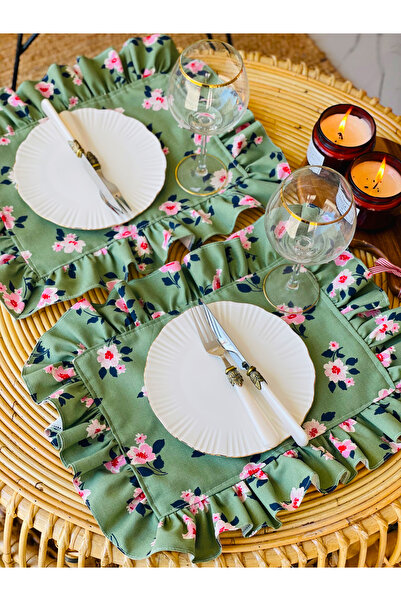 HOME OF BLOSSOM 2li Yeşil Çiçekli Duck Amerikan Servis