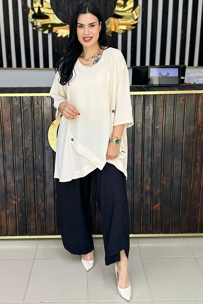 GÖKSEL Asymmetric Cutted Large Size Suit Stone