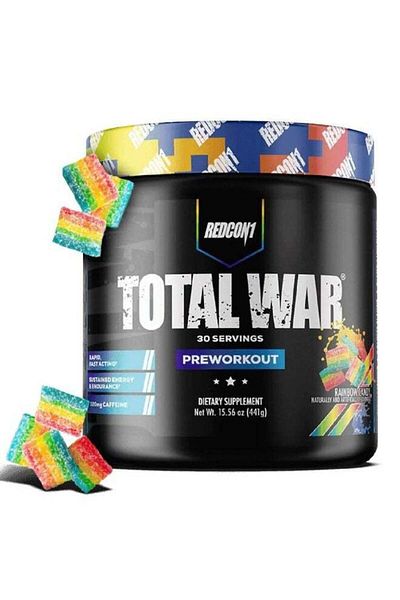 REDCON1 Total War Pre-Workout, Rainbow Candy Flavour, 30 Servings