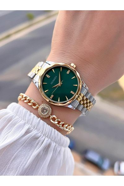 Homies Steel Cord 2 Years Warranty 30 Mt Water Resistant Women Wrist Watch+Bracelet Hm.33S01.7