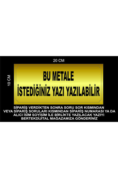 bertekdijital Kişiye Özel Metal Gold Plaka Kapı İsimliği , Uyarı Levhası