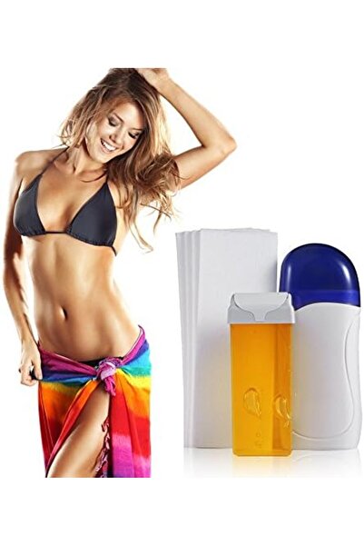 Generic Salon Hair Removal Machine Set with Wax Heater + Wax Cartridge + Hair Removal Paper (Honey)