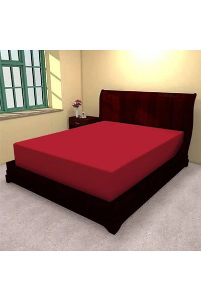 Pucioasa Knitted bed cover with elastic mattress 180x200cm, red