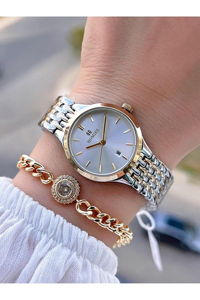 Homies Steel Cord 2 Years Warranty 30 Mt Water Resistant Women Wristwatch+Bracelet Hm.06S01.Sg