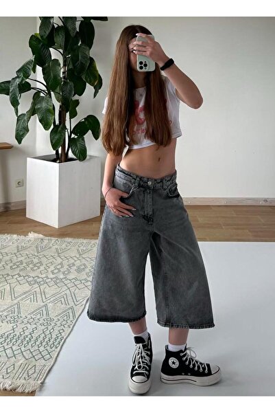 DEEFWEAR Y2K Trend Star Detail Jean Shorts Bermuda