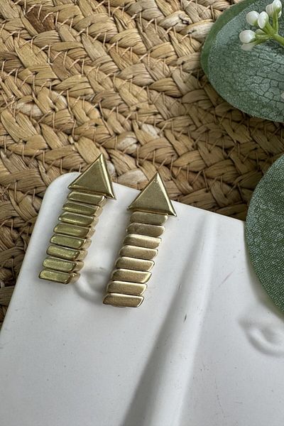 My Joyas Design Bronze Row Plate Earrings