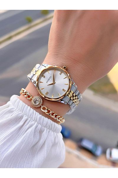 Homies Steel Cord 2 Years Warranty 30 Mt Water Resistant Women Wrist Watch+Bracelet Hm.33S01.3