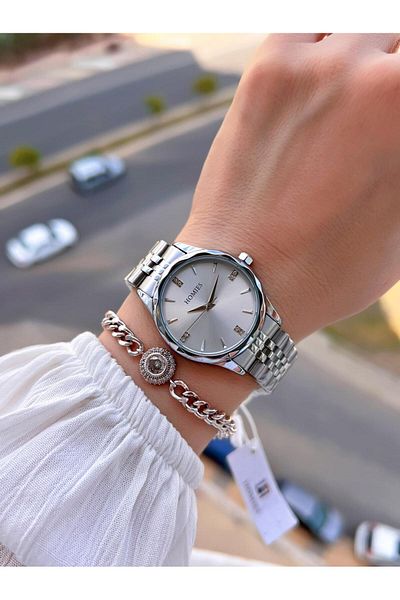 Homies Steel Cord 2 Years Warranty 30 Mt Water Resistant Women Wrist Watch+Bracelet Hm.33S01.6