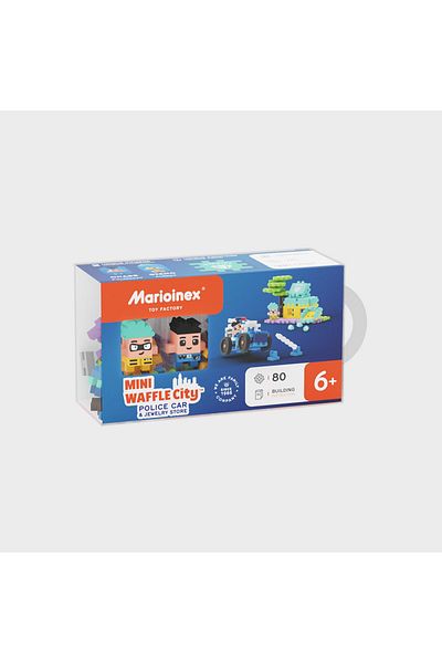 Marioinex Construction set, Jewelry store robbery, The chase, 80 pieces, Mini Waffles,