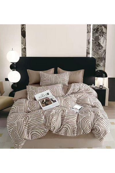 CHIRASO FINE Cotton Bedding Set, ELASTIC Sheet 180x200+25cm, Duvet Cover 200x230cm 4 Pillowcases
