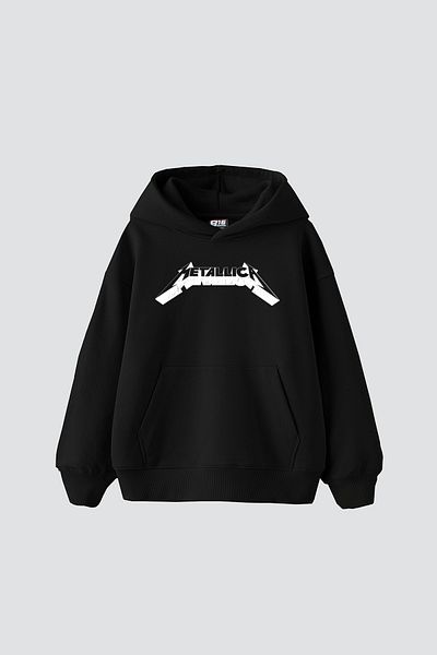 Sekizbiraltı Metallica And Justice For All Printed Oversize Unisex Μαύρο φούτερ