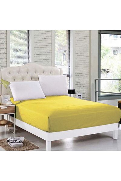 Pucioasa Husa pat tricot cu elastic saltea 100x200cm, galben