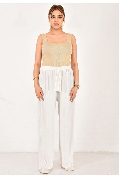 Bala Giyim Wide Leg Wrap Trousers with Elastic Waist