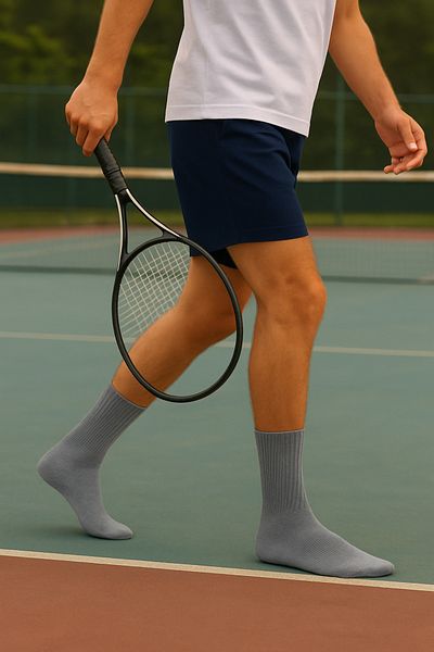 SADIK ÇORAPLARI Towel Men's Tennis Socks 12 Pairs Gray