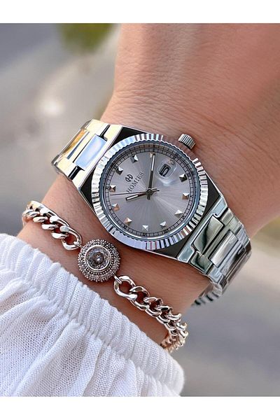 Homies Steel Cord 2 Years Warranty 30 Mt Water Resistant Women Wrist Watch+Bracelet Hm.26S01.1