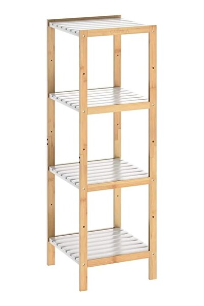 rexa رف زاوية من 4 طبقات - أبيض/بيج - وحدة تخزين موفرة للمساحة - 37 × 37 × 11...