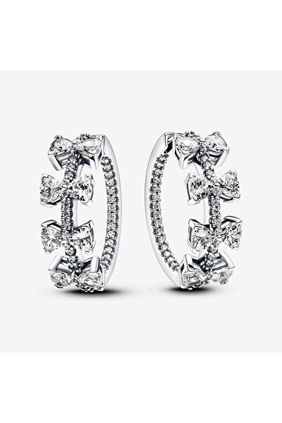 Pandora Shiny round earrings with shiny bows Zirconia - 925 Silver